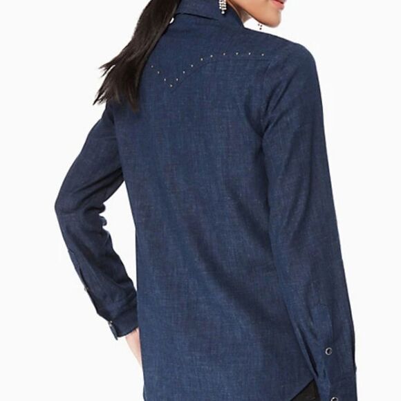 Katespade Embroidered Chambray top - Picture 3 of 7